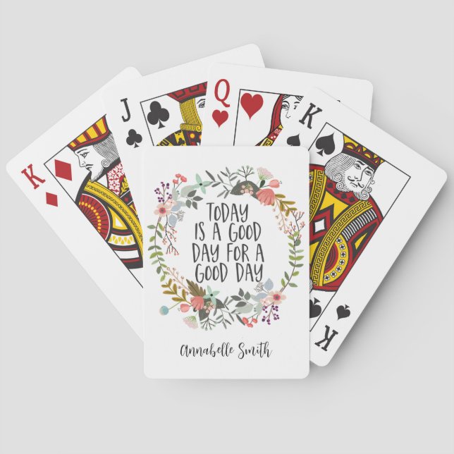 Jeu De Cartes Aujourd'hui est un bon jour Inspirational Citation (dos)