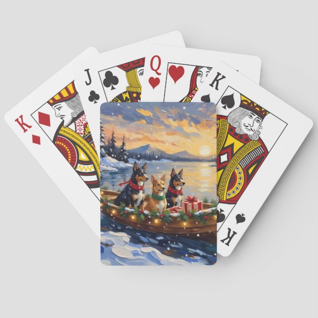 Jeu De Cartes Australian Kelpie Christmas Boat Holiday (dos)