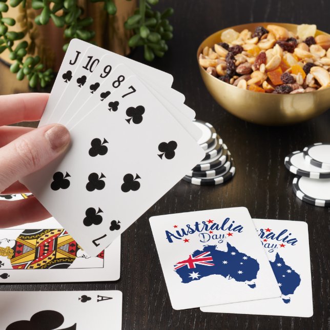 Jeu De Cartes Australie Jour Rouge Bleu et Blanc (In Situ)
