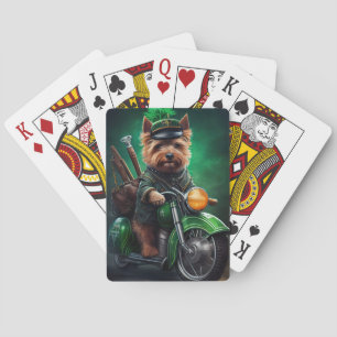 Jeu De Cartes Australien Terrier conduite vélo St. Patrick's Day