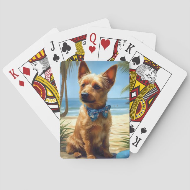 Jeu De Cartes Australien Terrier On Beach amoureux des chiens ca (dos)