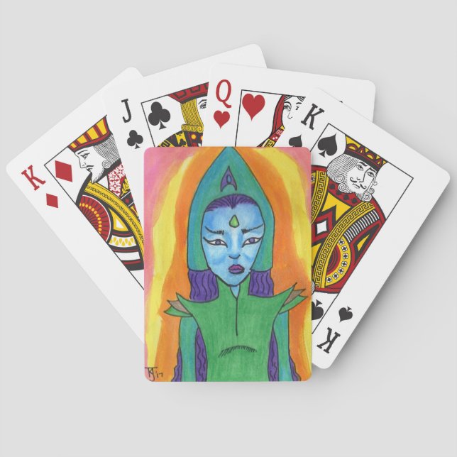 Jeu De Cartes Autoportrait arcturien Galactic Starseed me Alien (dos)