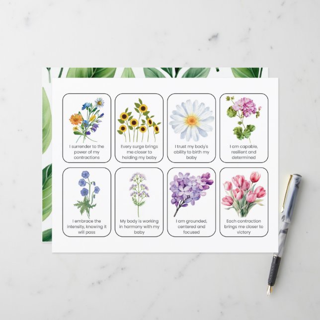 Jeu De Cartes Avec 8 Affirmations D'Enfance (Devant/Arrière en situation)