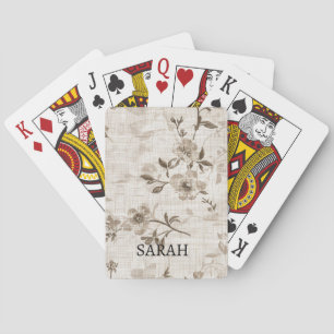 Jeu de cartes avec design floral Brown