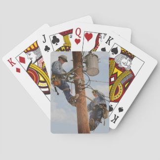jeu de cartes avec imprimé de lineman aérobrossé