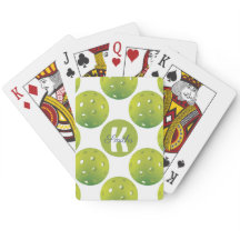 Avec initiale / nom Lime vert pickleballs motif