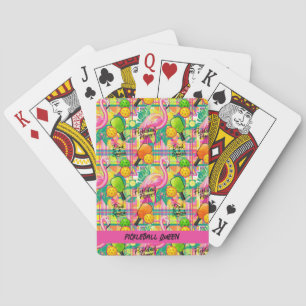 Jeu De Cartes Avec le texte Tropical Flamingo Pickleball