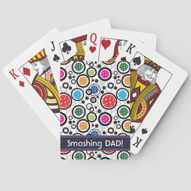 Jeu De Cartes Avec nom Motif avec Pickleball (dos)