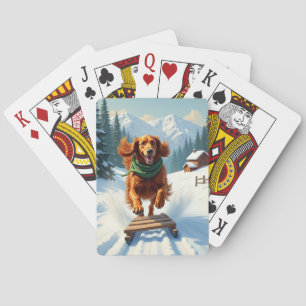 Jeu De Cartes Aventure en traîneau du Setter Irlandais - Peintur
