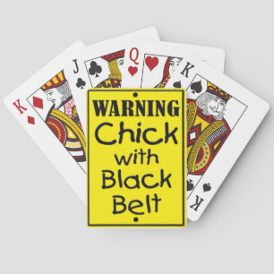 Jeu De Cartes Avertissement Chick avec ceinture noire Jouer des