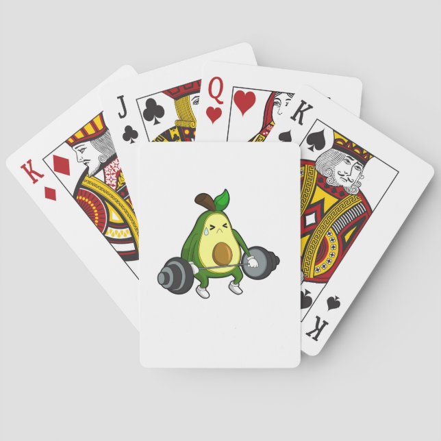 Jeu De Cartes Avocado à Fitness avec Barbell (dos)