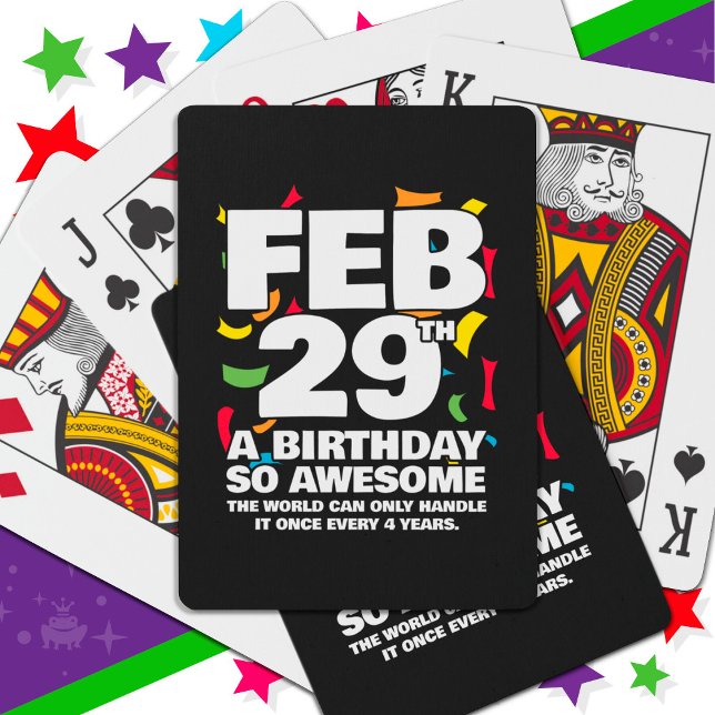 Jeu De Cartes Awesome Anniversaire 2024 Leap Day Leap Année 29 f (Créateur téléchargé)