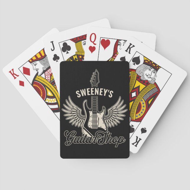 Jeu De Cartes AXE Electrique AJOUTER NOM Guitariste Guitare Bout (dos)