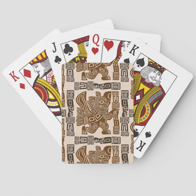 Jeu De Cartes Aztec Eagle Guerrier Tribal Art antique (dos)