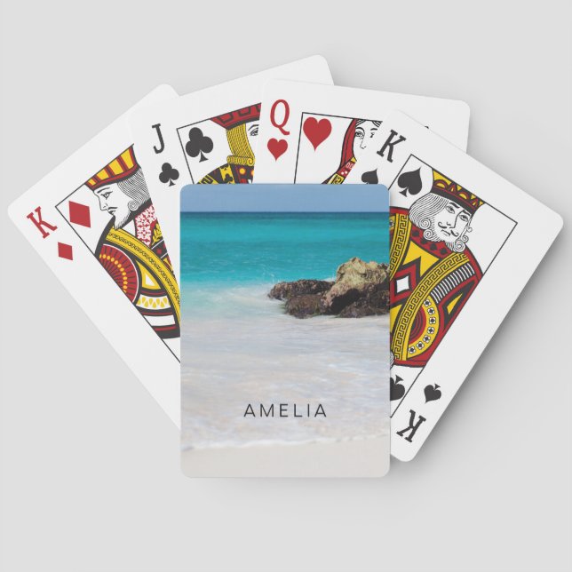 Jeu De Cartes Azure Ocean Sandy Beach Photo (dos)