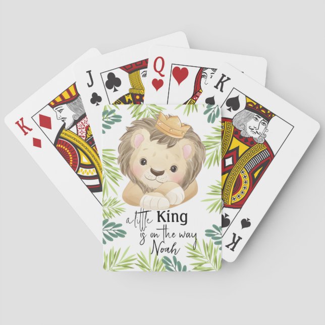 Jeu De Cartes baby shower d'animaux safari bébé lion king (dos)