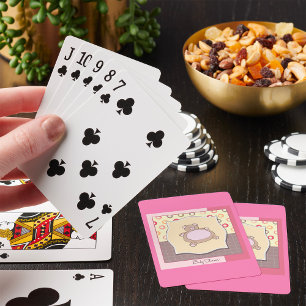 Jeu De Cartes Baby shower ours en peluche avec cercles rétro