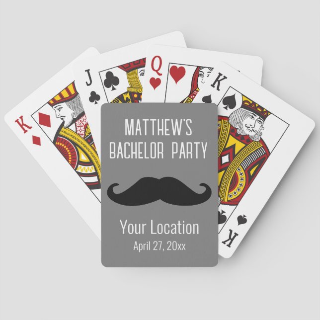 Jeu De Cartes Bachelor Party Black Mustache Mariage Favoriser (dos)
