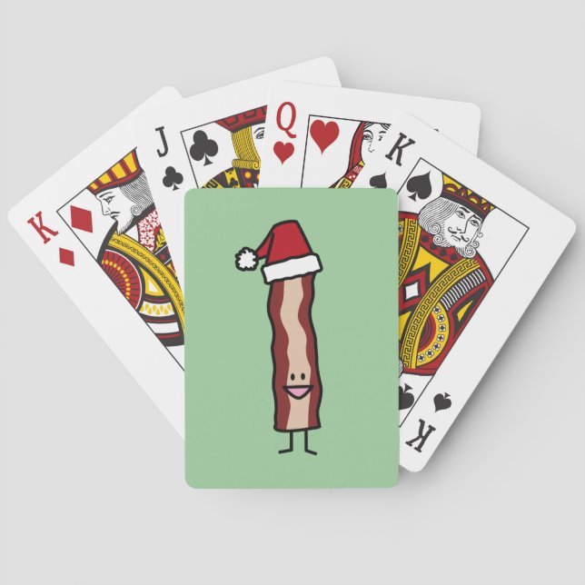 Jeu De Cartes Bacon Wearing a Santa Hat (dos)