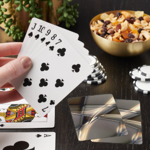 Jeu De Cartes Bagues dorées courbées et carrés tordus sur sépia