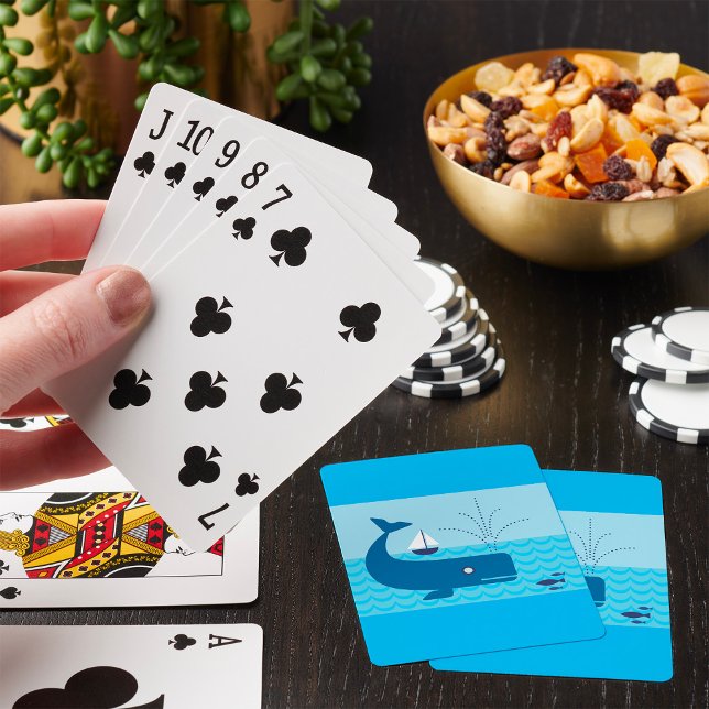 Jeu De Cartes Baleine nautique et voilier Océan Blue Sea (Créateur téléchargé)