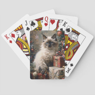 Jeu De Cartes Balinais Kitten Noël Portrait de chat