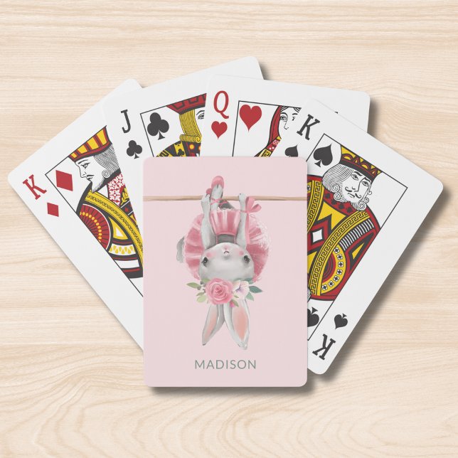Jeu De Cartes Ballerina Rose Cute Bunny Ballet Personnalisé (Créateur téléchargé)