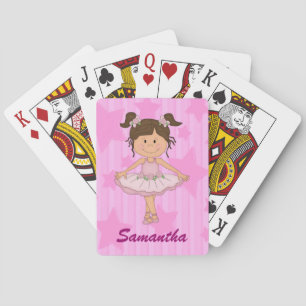 Jeu De Cartes Ballerina rose mignonne Étoiles et rayures