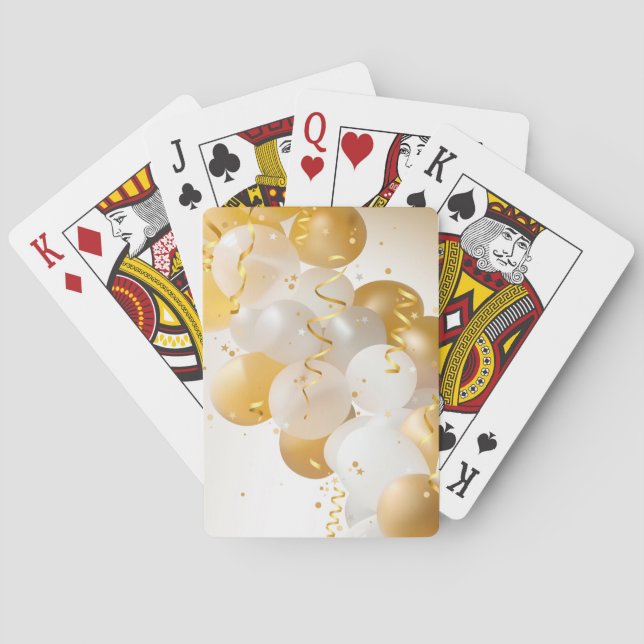 Jeu De Cartes Ballons or et blanc (dos)