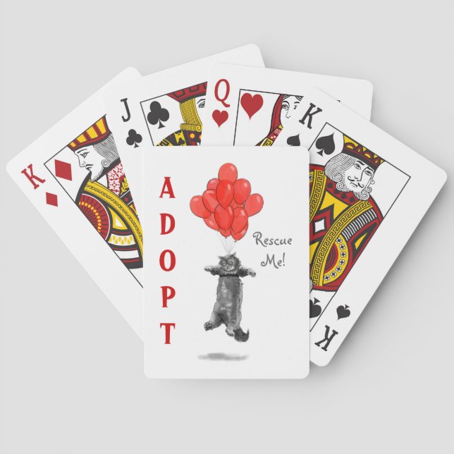Jeu De Cartes Ballons rouges Secourent-moi jouer aux cartes (dos)