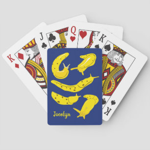 Jeu De Cartes Banana Slugs Jaune et Royal Blue Personnalisé