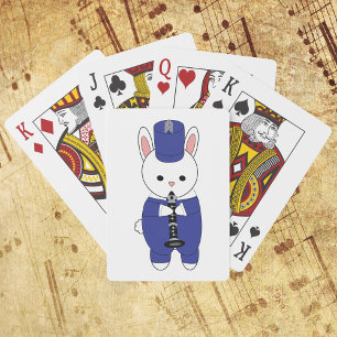 Jeu De Cartes Bande de Marquage Clarinet Rabbit Bleu Blanc