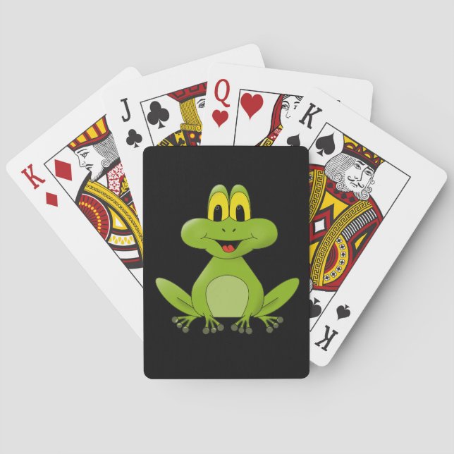 Jeu De Cartes Bande dessinée mignonne de grenouille verte (dos)