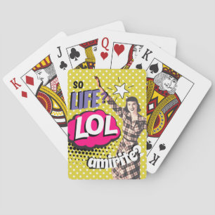 Jeu De Cartes Bande dessinée Pop Art Rétro Dame Drôle