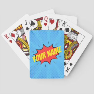 Jeu De Cartes Bande dessinée Superhero Bleu Rouge Jaune