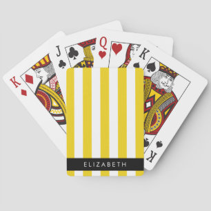 Jeu De Cartes Bandes Jaunes, Motif Gratté, Lignes, Votre Nom