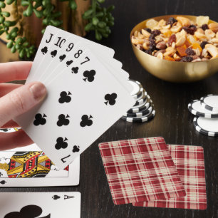 Jeu De Cartes Bandes Plaid Crème Rouge