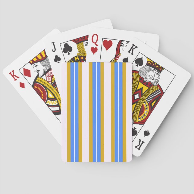 Jeu De Cartes Bandes rétro - Bleu Jaune (dos)