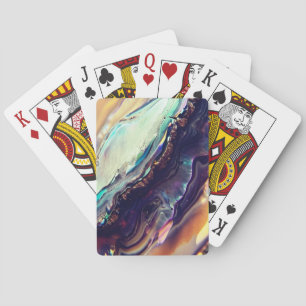 Jeu De Cartes Bandes tourbillonnantes multicolores de roche igné