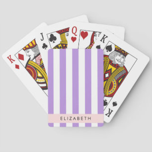 Jeu De Cartes Bandes Violettes, Motif Gratté, Lignes, Votre Nom