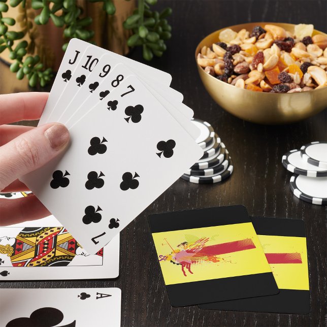 Jeu De Cartes Bannière Urbaine Rouge Jaune Jouer Cartes (Créateur téléchargé)