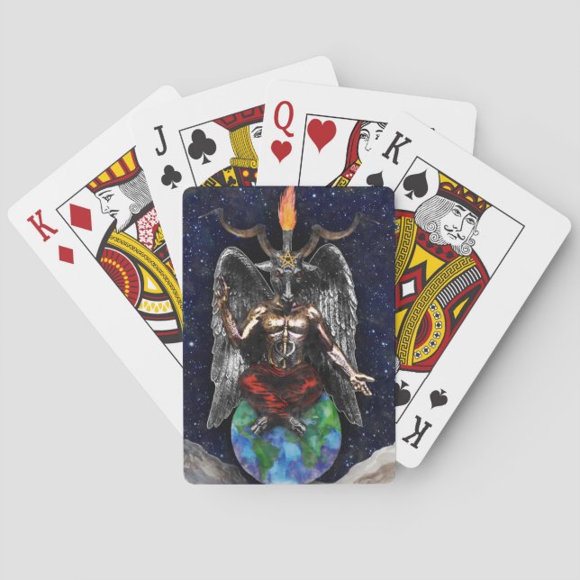 Jeu De Cartes Baphomet Sabbatical Goat Black Night Earth (dos)