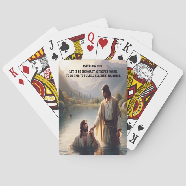 Jeu De Cartes Baptême fluviale au milieu des sommets enneigés (dos)