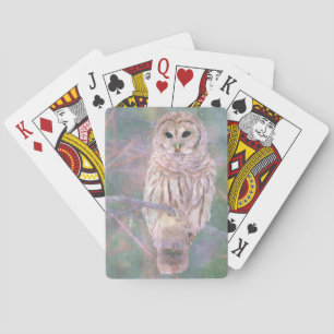 Jeu De Cartes Barred Owl Pastel Oilpaint