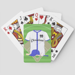 Jeu De Cartes Base-ball bleu personnalisé