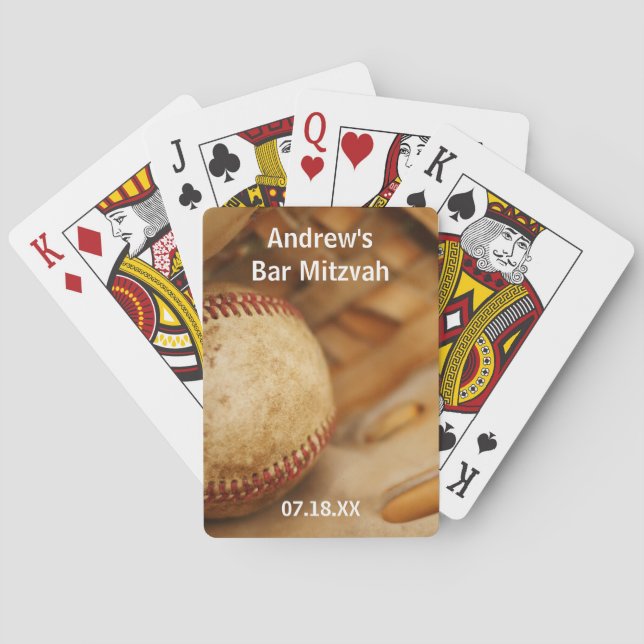 Jeu De Cartes Baseball à thème Bar Mitzvah (dos)