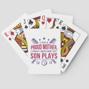 Jeu De Cartes Baseball Fier Mère Je Prie Avant Que Mon Fils Ne J