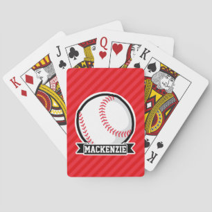Jeu De Cartes Baseball, Softball ; Red Diagonal Stripes