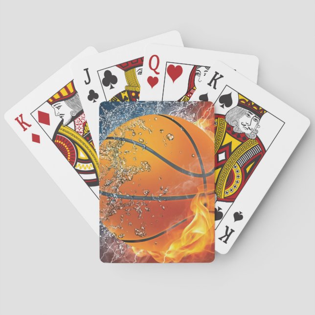 Jeu De Cartes Basket-ball à flammes (dos)