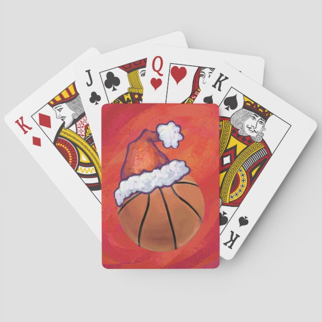 Jeu De Cartes Basket-ball à Santa Hat (dos)